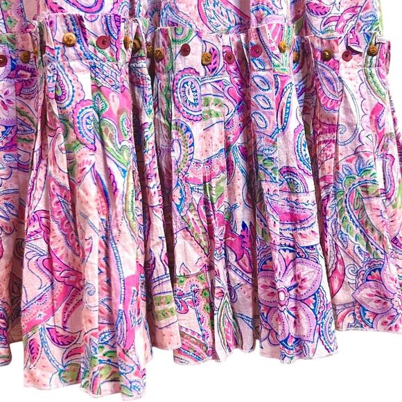 Beaded Boho Chic Pastel Purple Pink Paisley Tiered Ruffle Fairy Skirt Medium - Picture 3 of 8